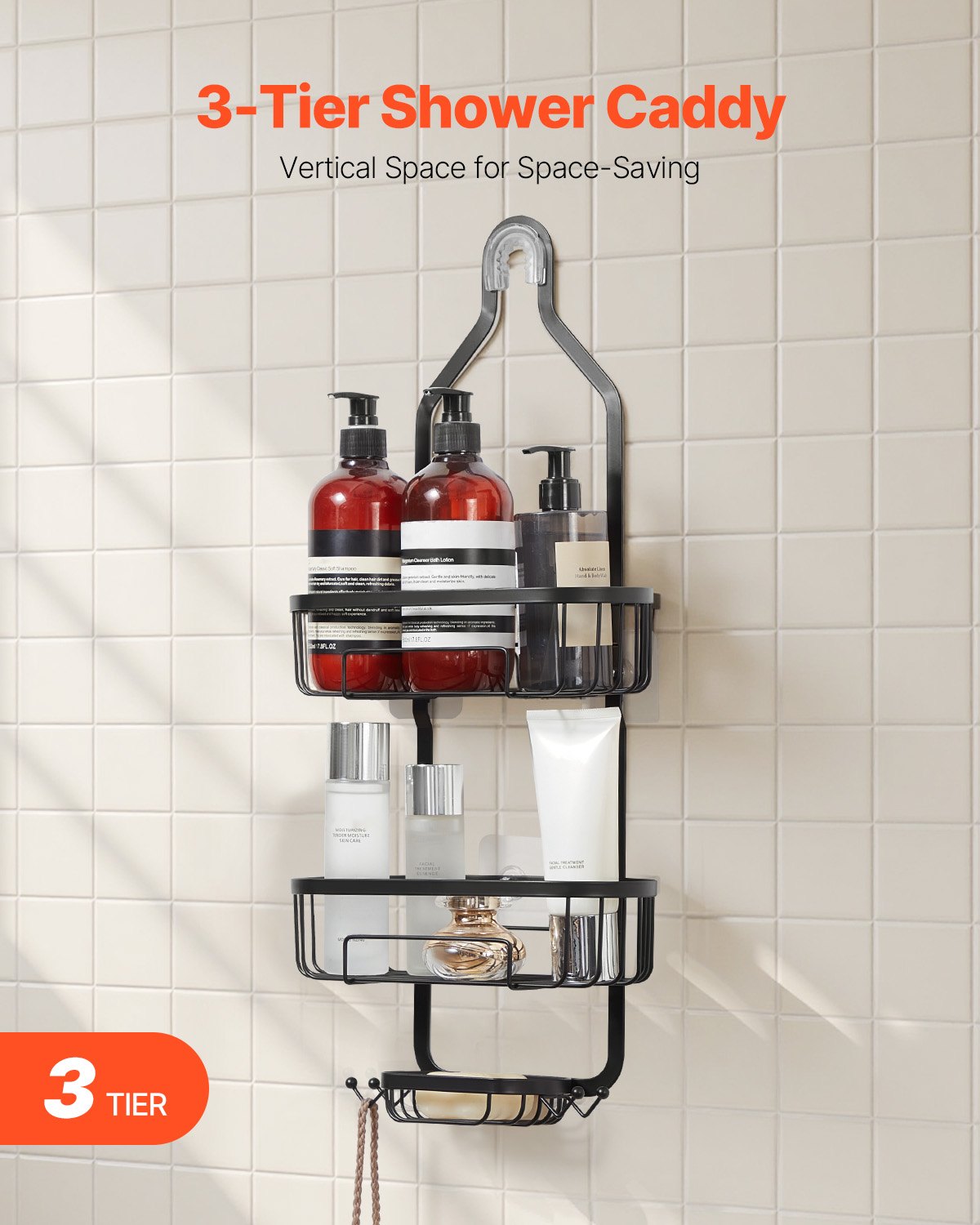 [vendor] Shower Caddy, 3-Tier Hanging Bathroom Shower Storage