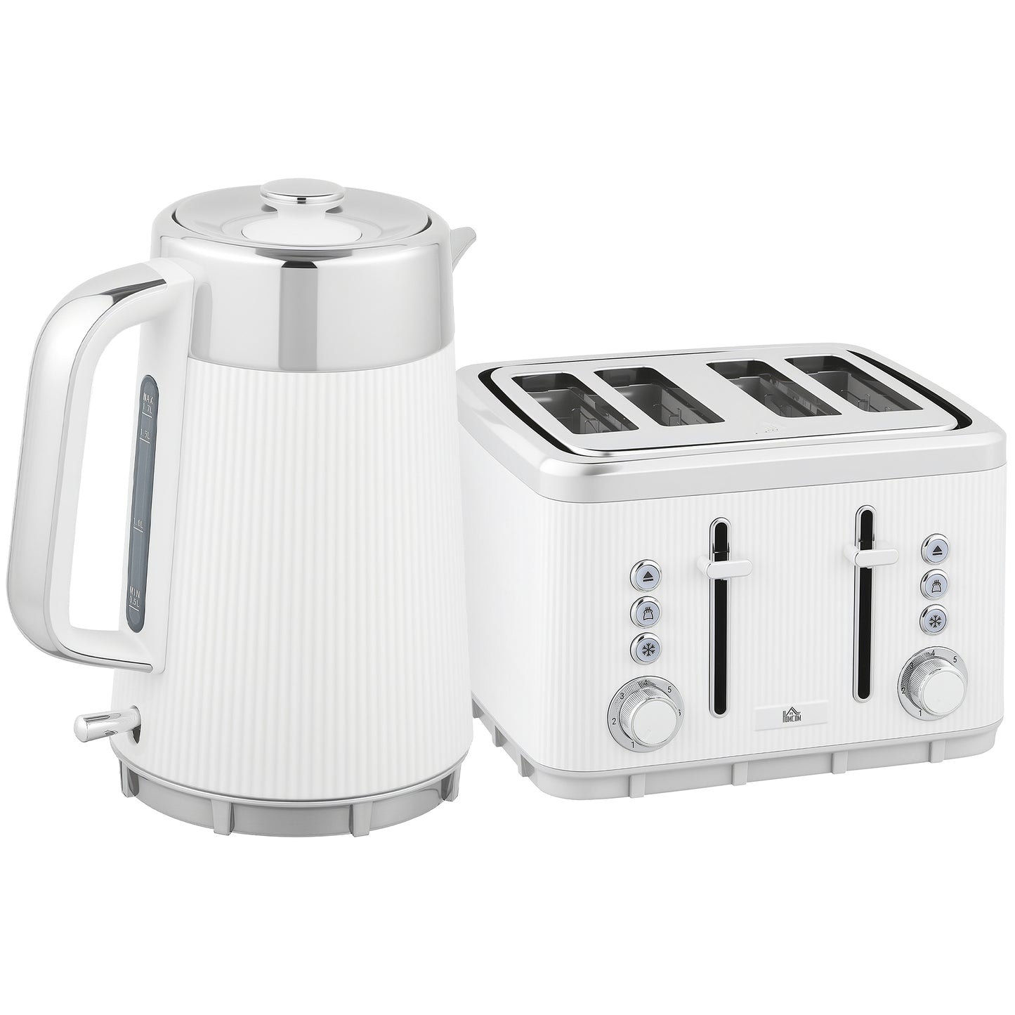 [vendor] Electric Stainless Steel Kettle And Toaster Set, 3000W
