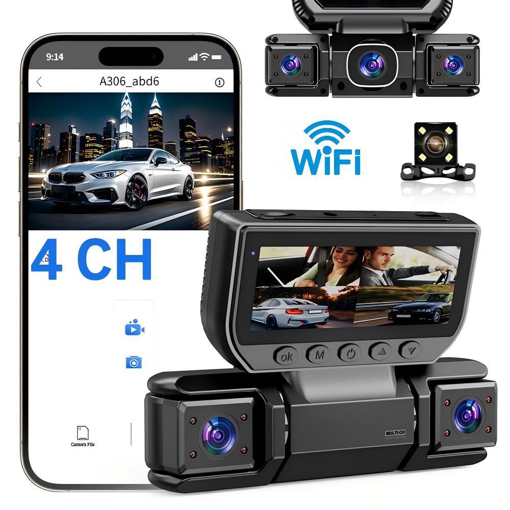 [vendor] 5G WiFi Dash Cam 4 Channel 360 Front Rear Inside