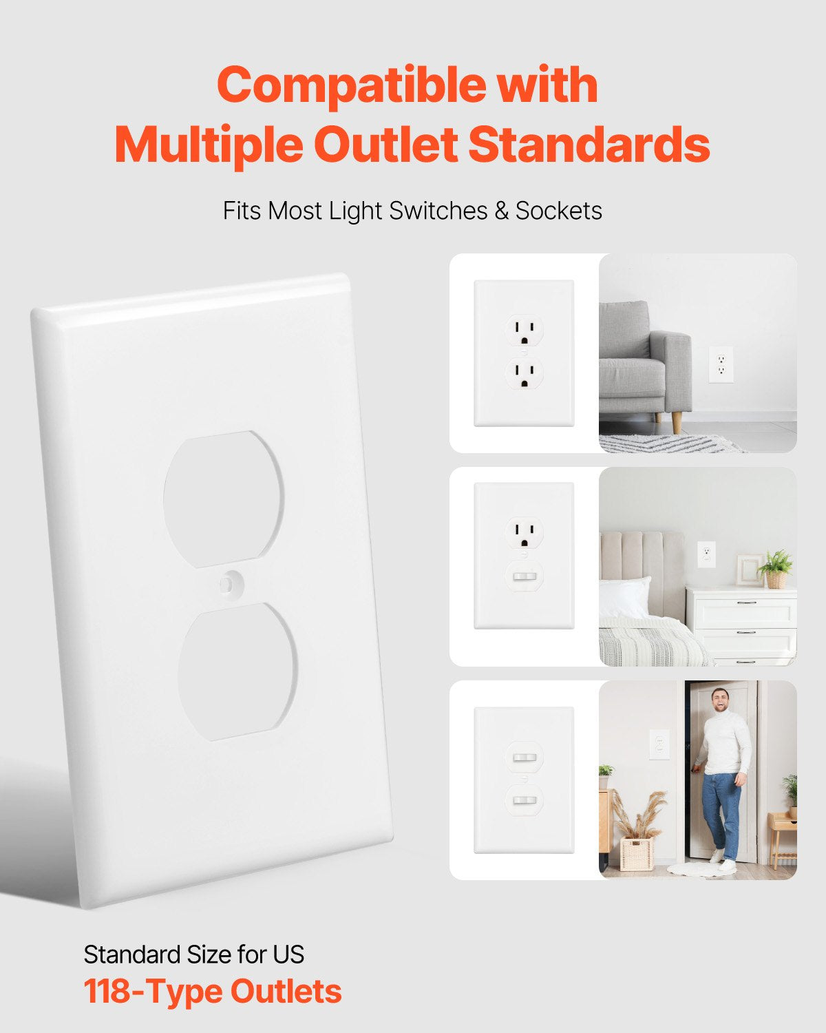 [vendor] 1-Gang Duplex Outlet Covers, 10 Pack Standard Size Wall
