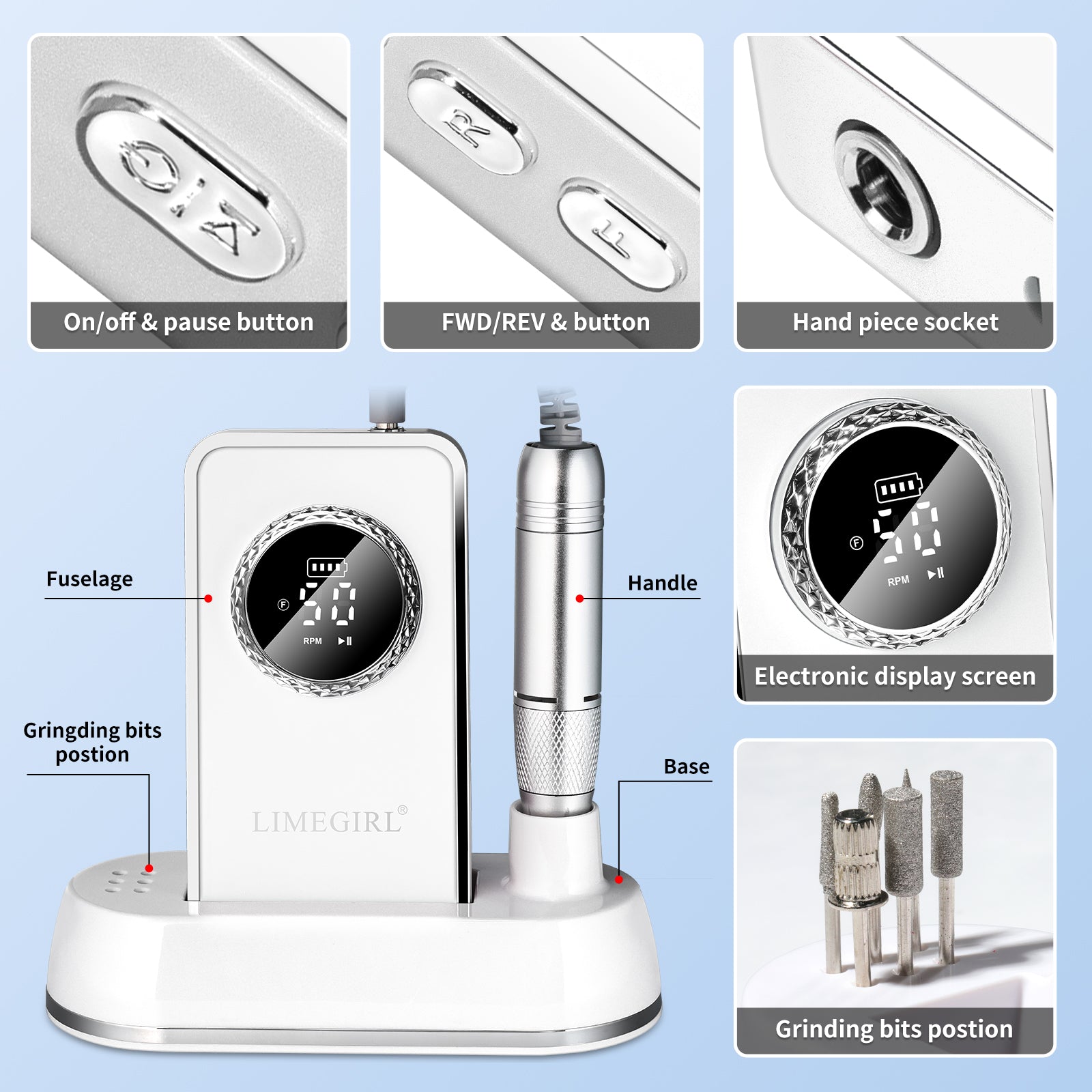 [vendor] 50000RPM Professional Electric Nail File Kit -