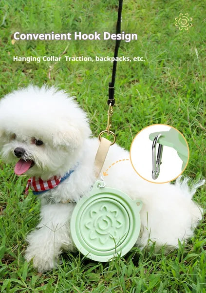 [vendor] 3-in-1 Pet Travel Collapsible Bowl Foldable Slow-Feeder With