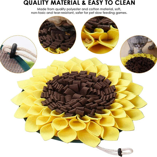 [vendor] Non Slip Dog Sniffing Snuffle Mat Washable Sunflower Slow Feeding