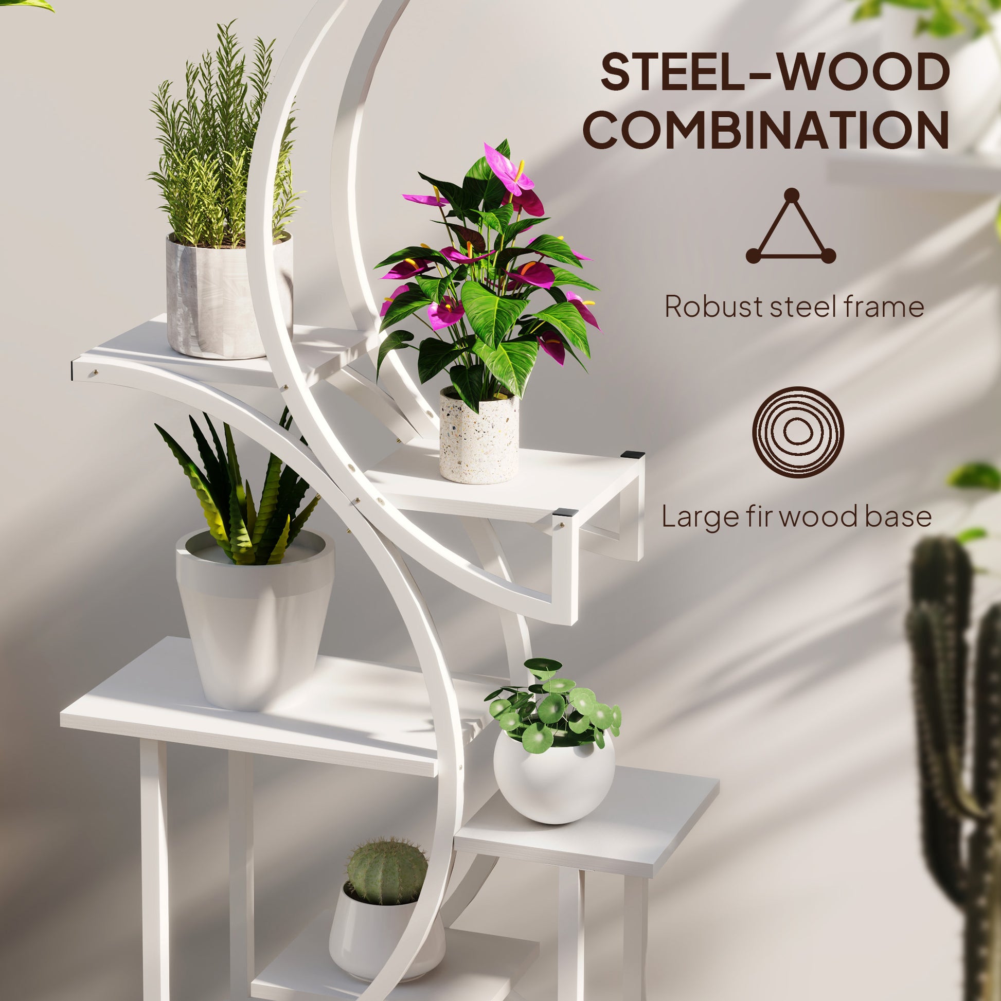 [vendor] Plant Stand Indoor, 8 Tier 62" S-Shaped Plant Shelf,