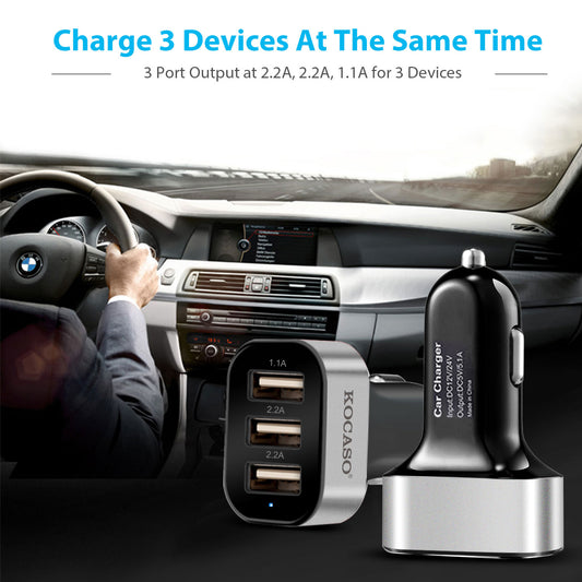 [vendor] 1Pc 3Port USB Car Charger 30W 5.5A For IOS Phone 16 15