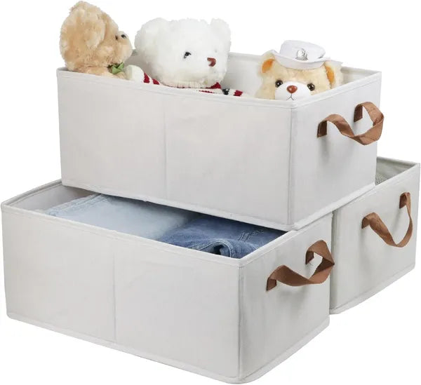 [vendor] Pack Of 3 Large Capacity Storage Bins Closet Organizer