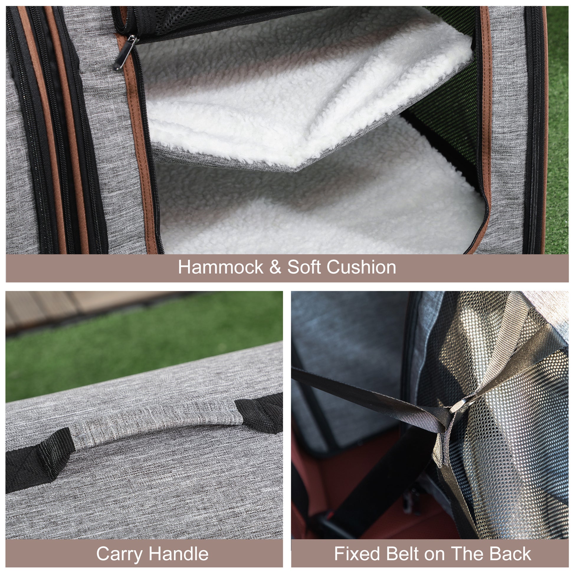 [vendor] Portable Soft-sided Pet Cat Carrier With Divider, Two