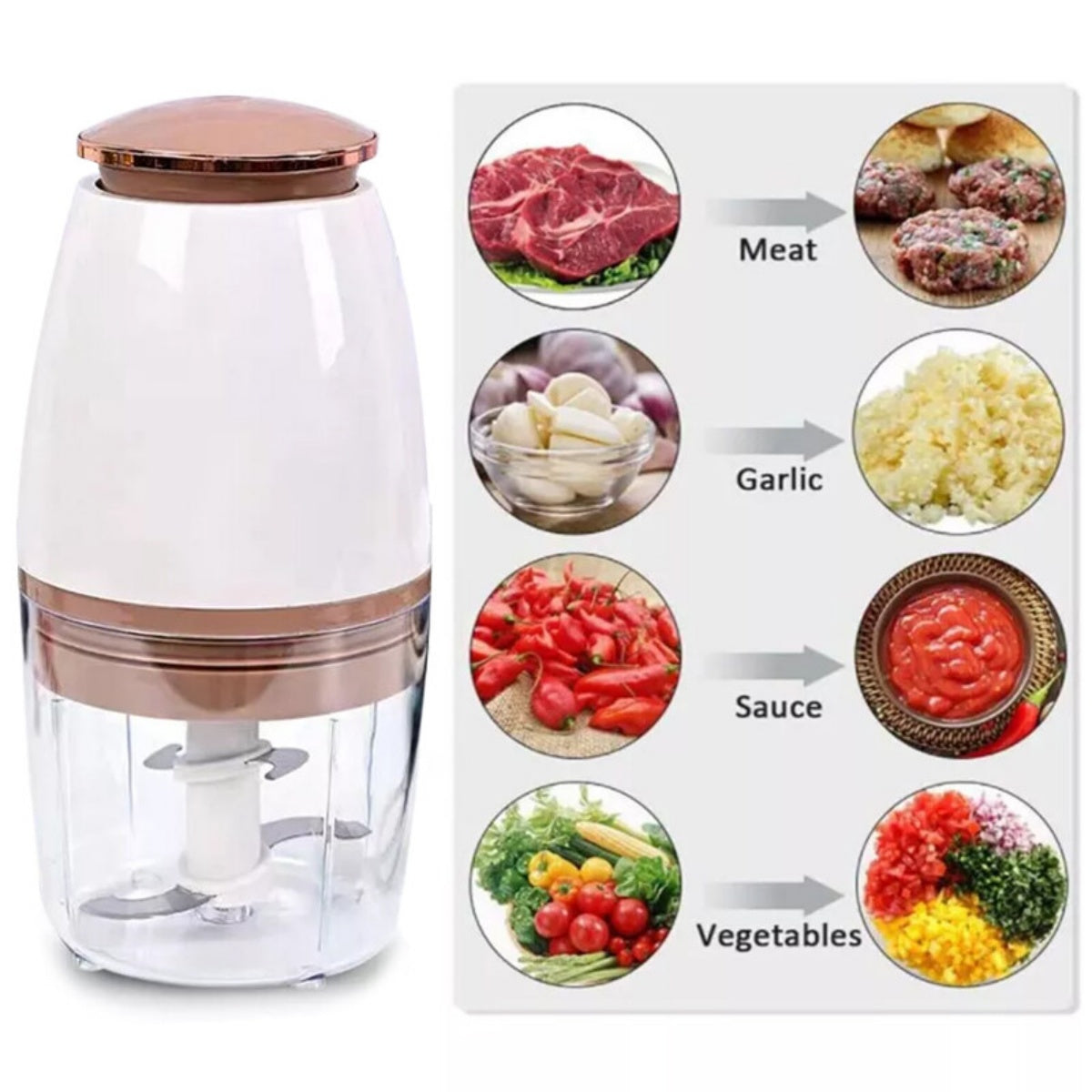 [vendor] 700ML Food Processor Electric Vegetable Chopper Multi