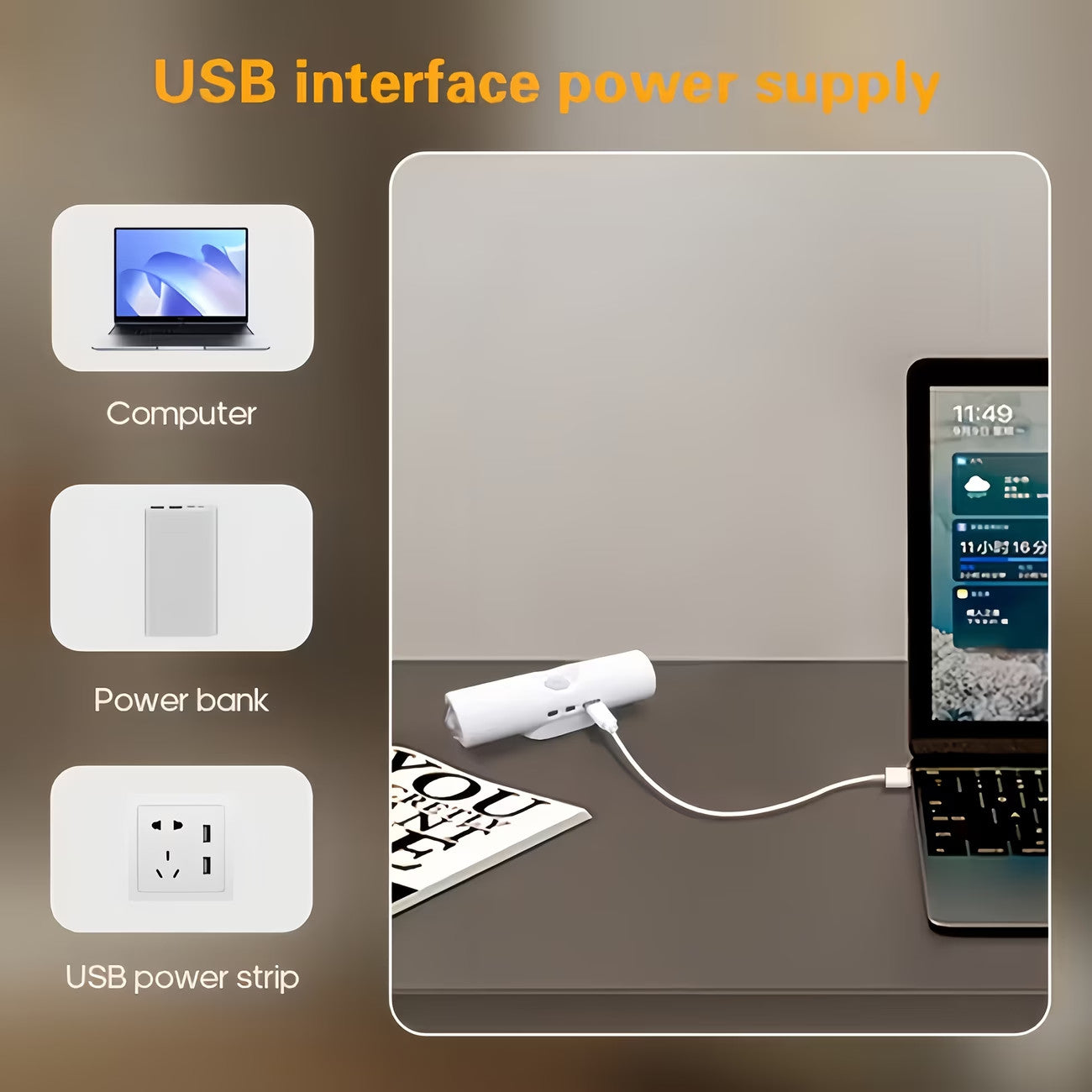[vendor] Magnetic RGB LED Night Light Smart Motion Sensor USB
