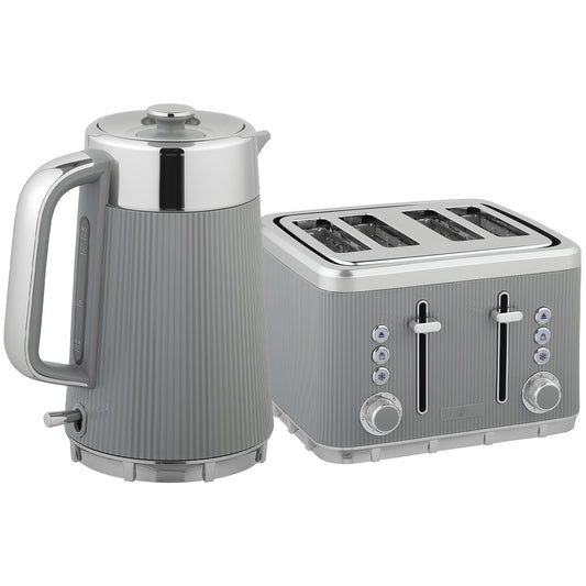 [vendor] Electric Stainless Steel Kettle And Toaster Set, 3000W