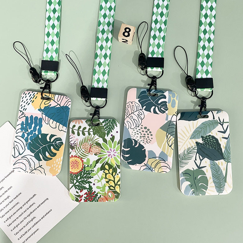 [vendor] Green Plant Series Simple Fashion Lanyard Card Cover