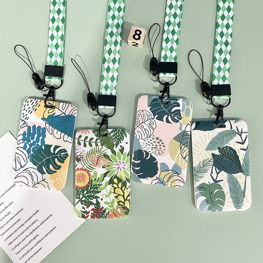 [vendor] Green Plant Series Simple Fashion Lanyard Card Cover