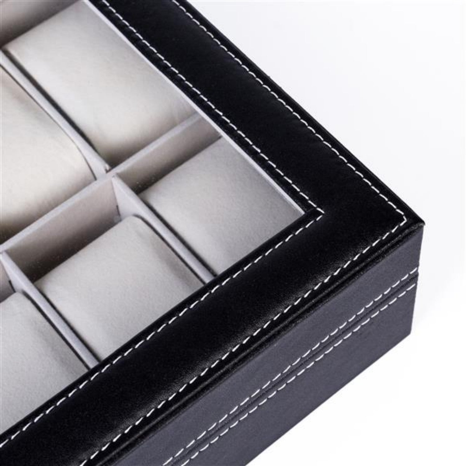 [vendor] 12 Slot Leather Watch Box Display Case Jewelry Organizer