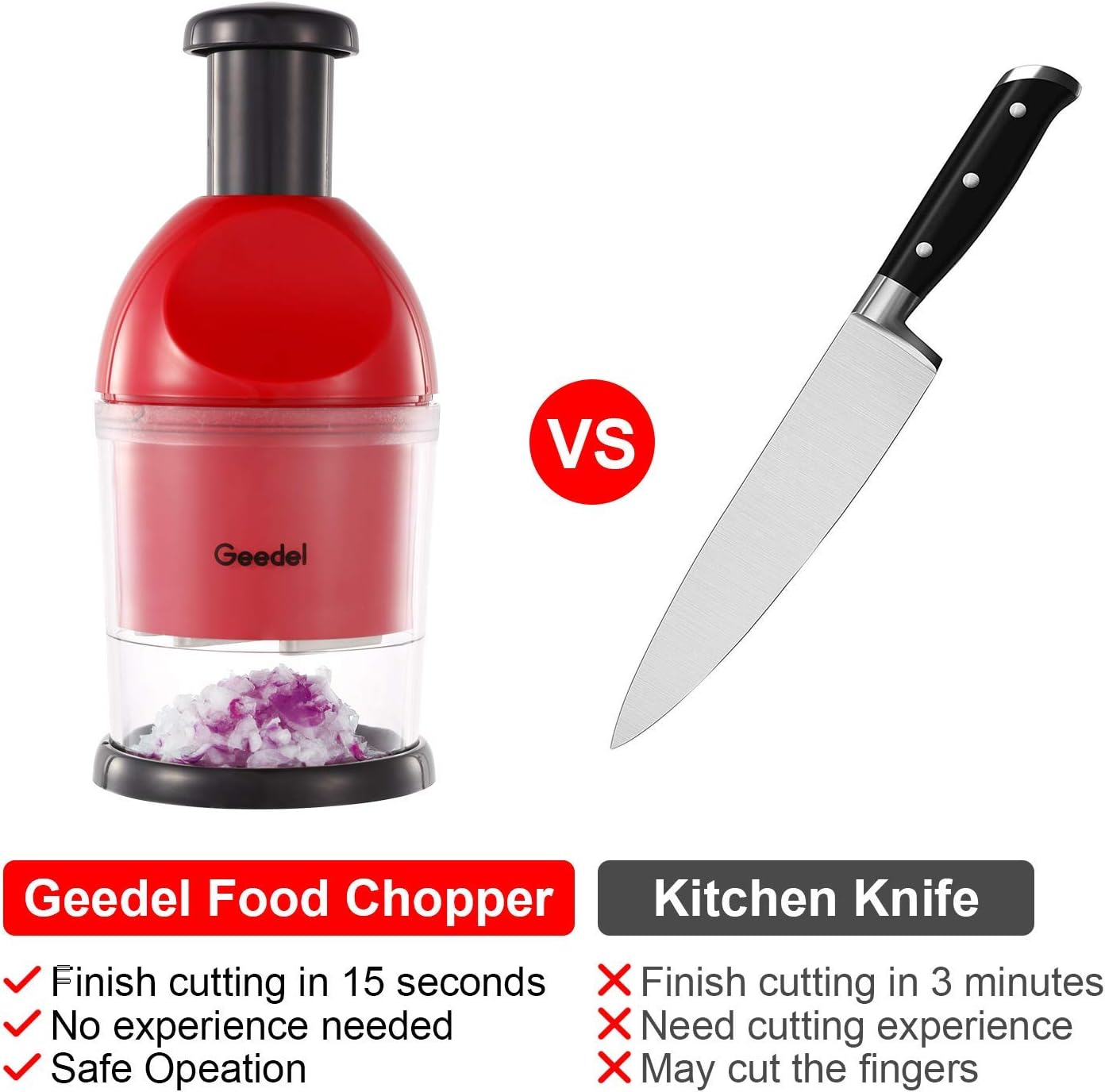 [vendor] Food Chopper, Manual Hand Vegetable Chopper, Easy Clean,