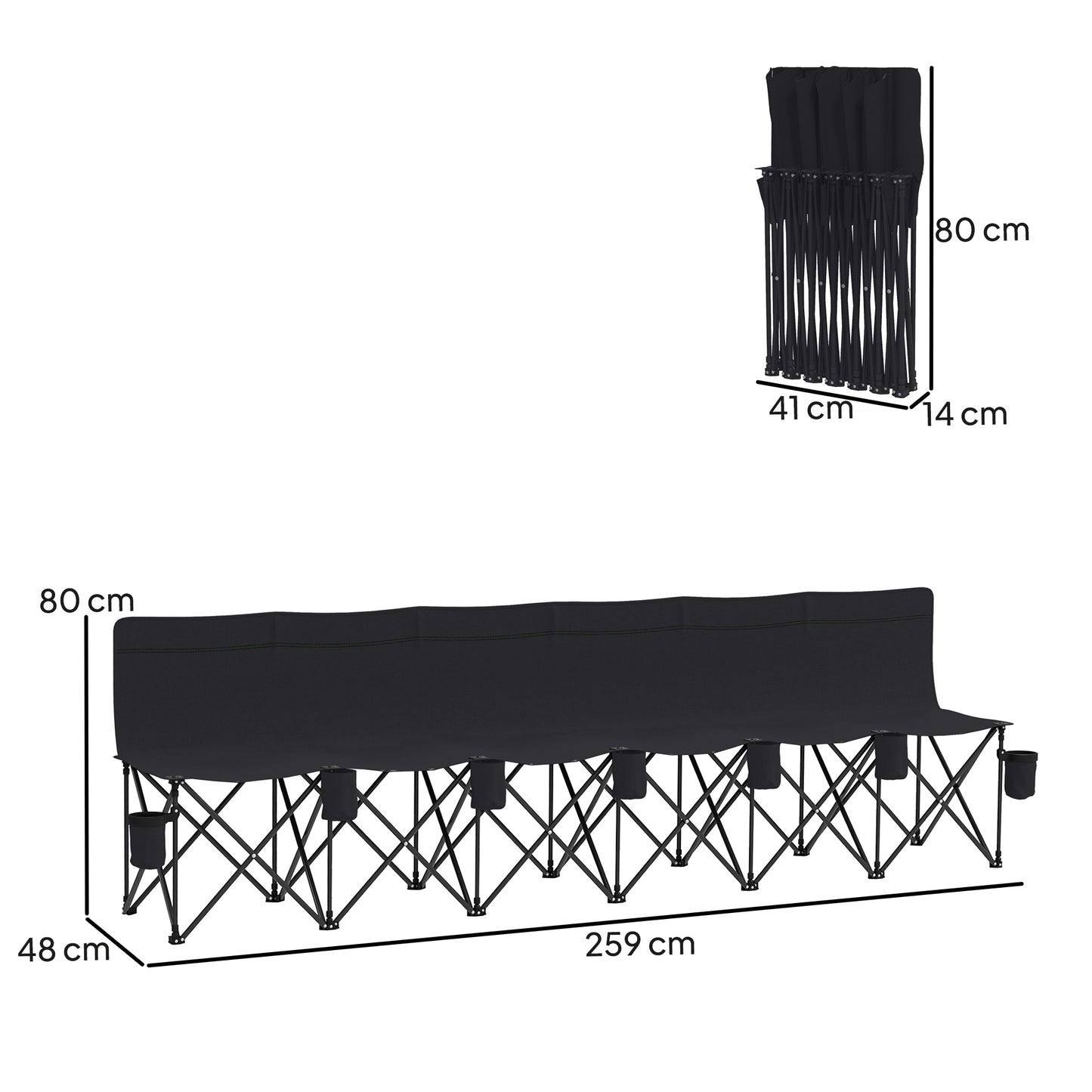 [vendor] 6 Seater Folding Camping Chair With Cup Holder & Carry