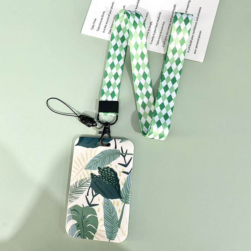[vendor] Green Plant Series Simple Fashion Lanyard Card Cover