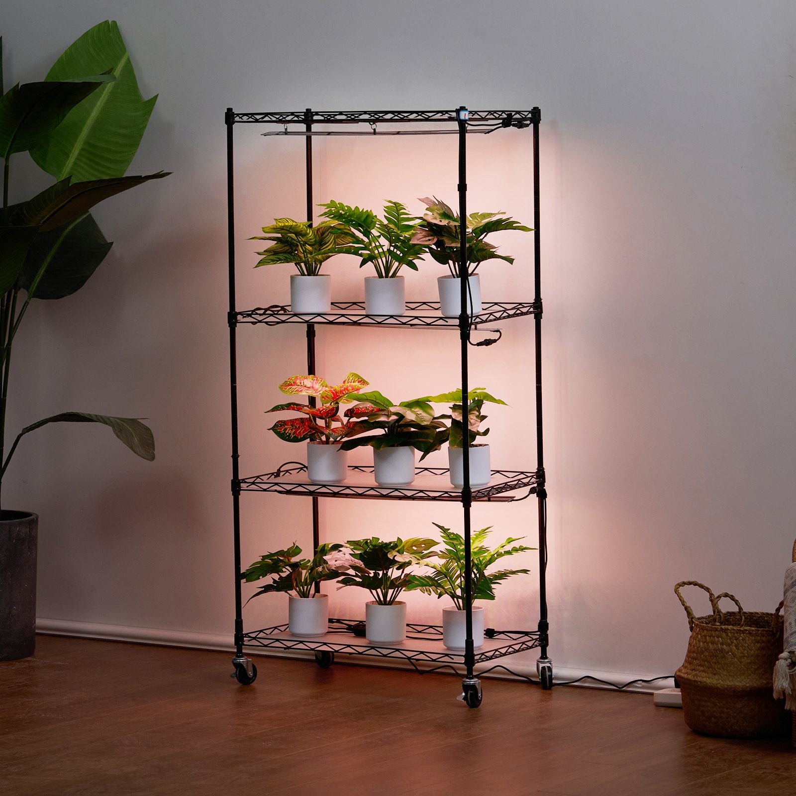[vendor] Plant Stand With Grow Light, 4-Tier Plant Shelf With 45W