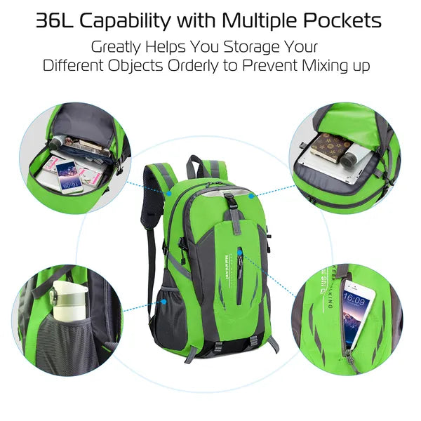 [vendor] 36L Outdoor Backpack Waterproof Daypack Travel Knapsack