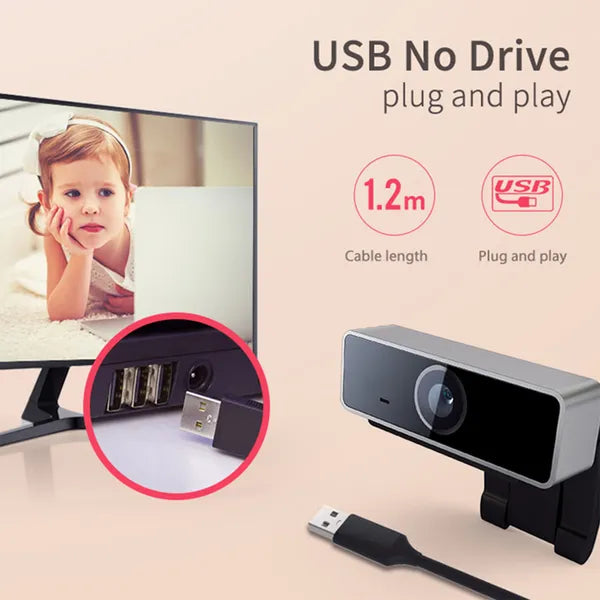 [vendor] FHD 1080P Webcam USB PC Computer Webcam Auto Focus With
