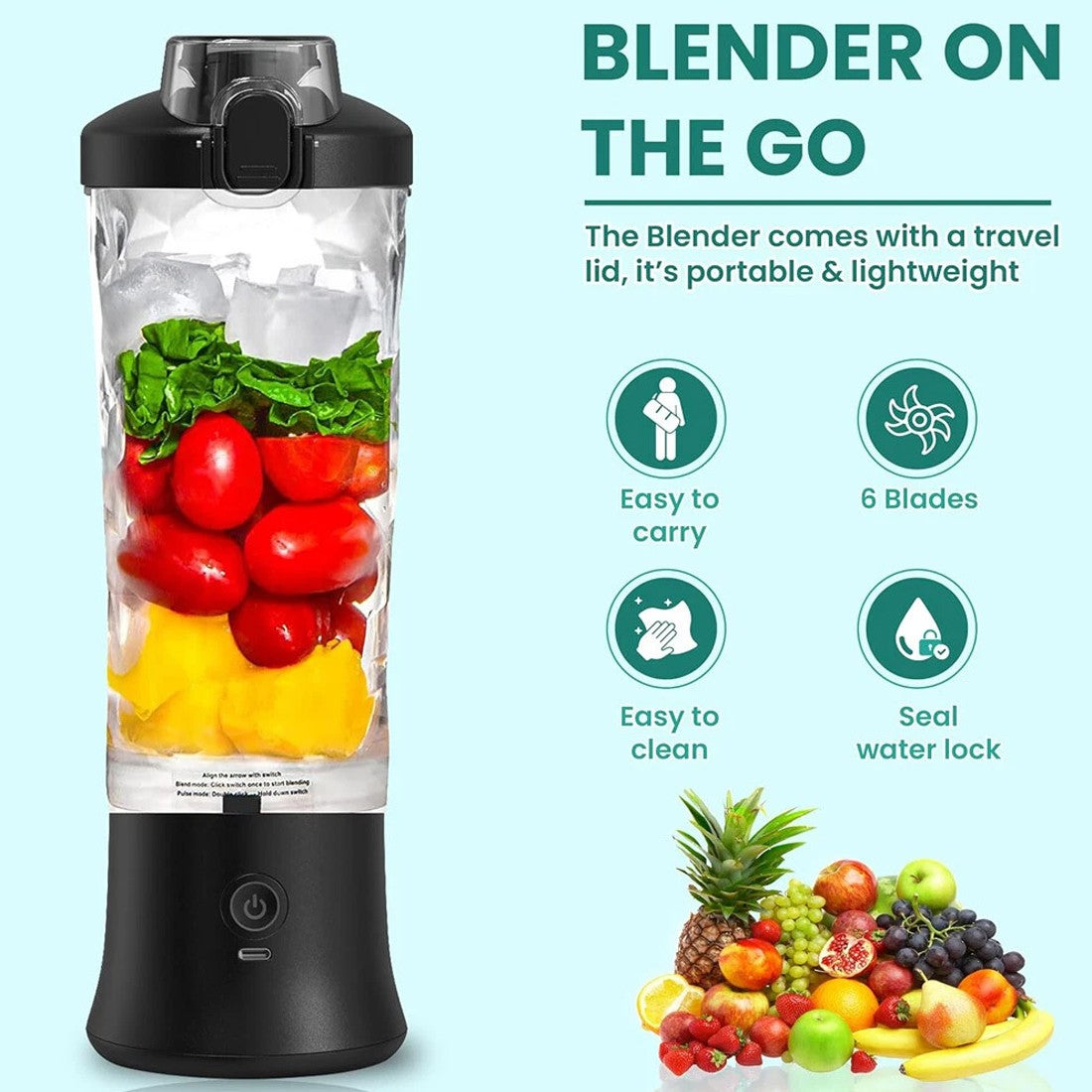[vendor] 600ML Portable Blender Personal Blenders For Shakes