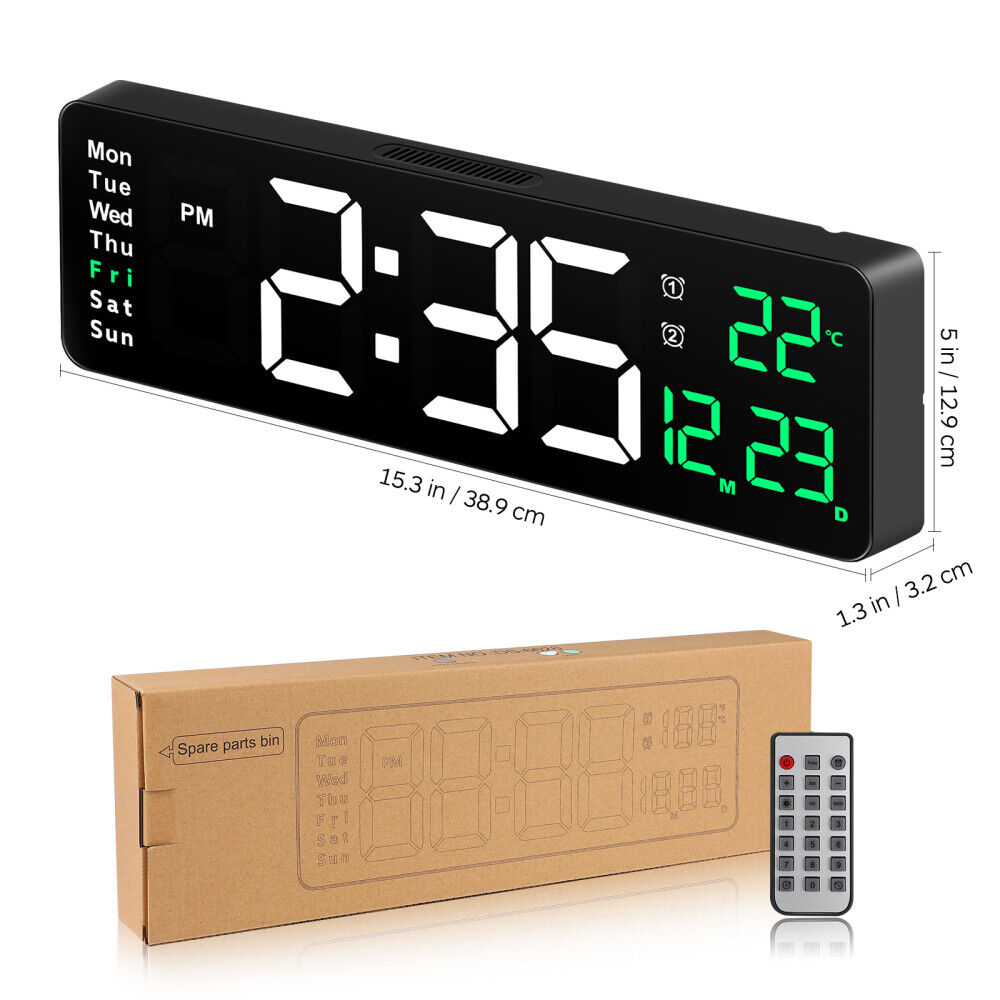 [vendor] 16inch Large Jumbo Digital LED Wall Clock Alarm Calendar