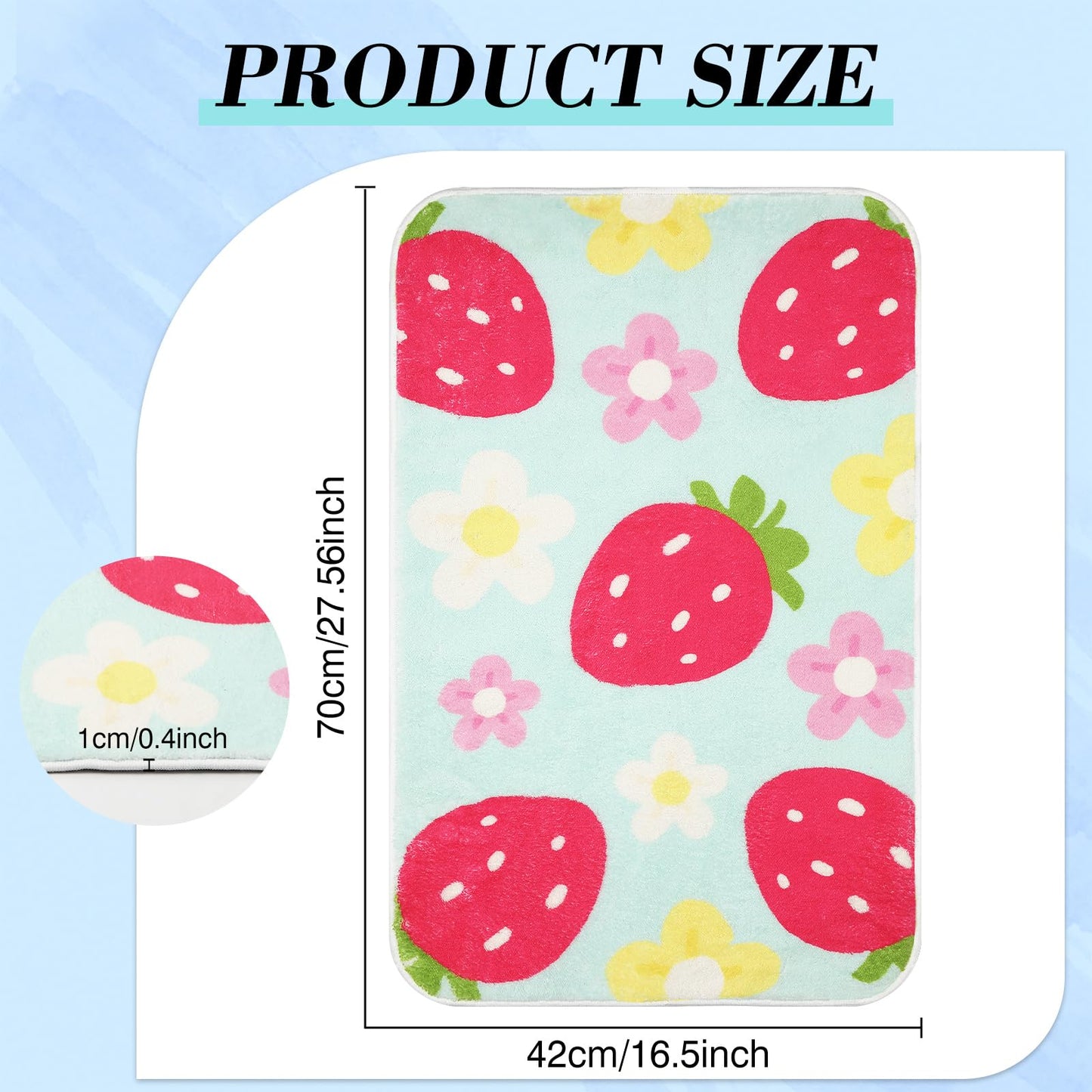 [vendor] Cute Strawberry Flower Bath Mat, Green Bathroom Rugs
