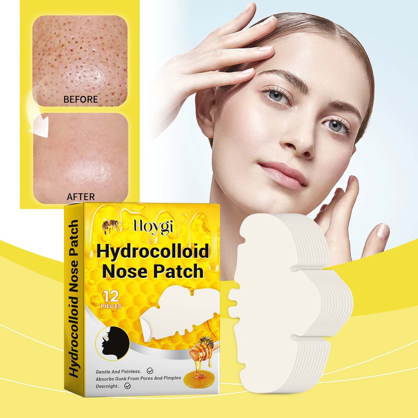 [vendor] Hoygi Hydrocolloid Nose Patch, Hydrocolloid Invisible