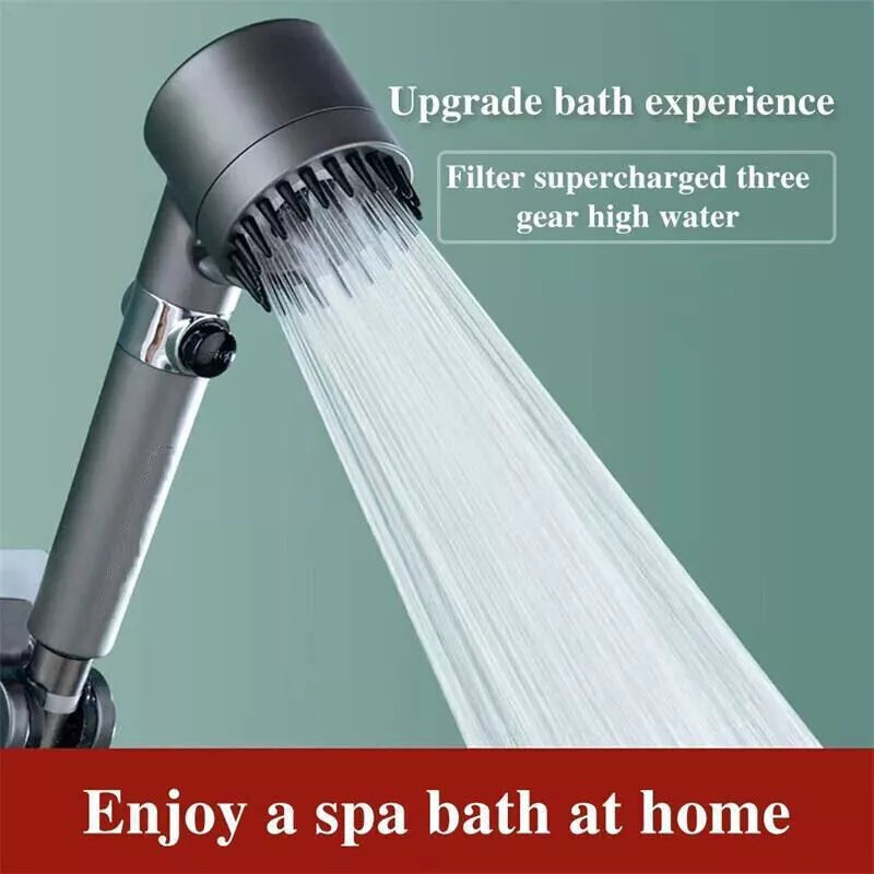 [vendor] 3 Modes Shower Head With Filter High Pressure Water