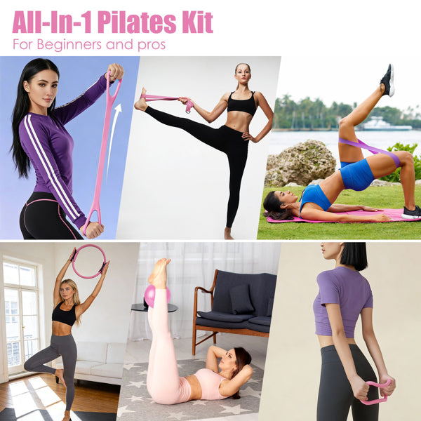 [vendor] 14Pcs All-in-One Pilates Kit, Pilates Ring Yoga Ball