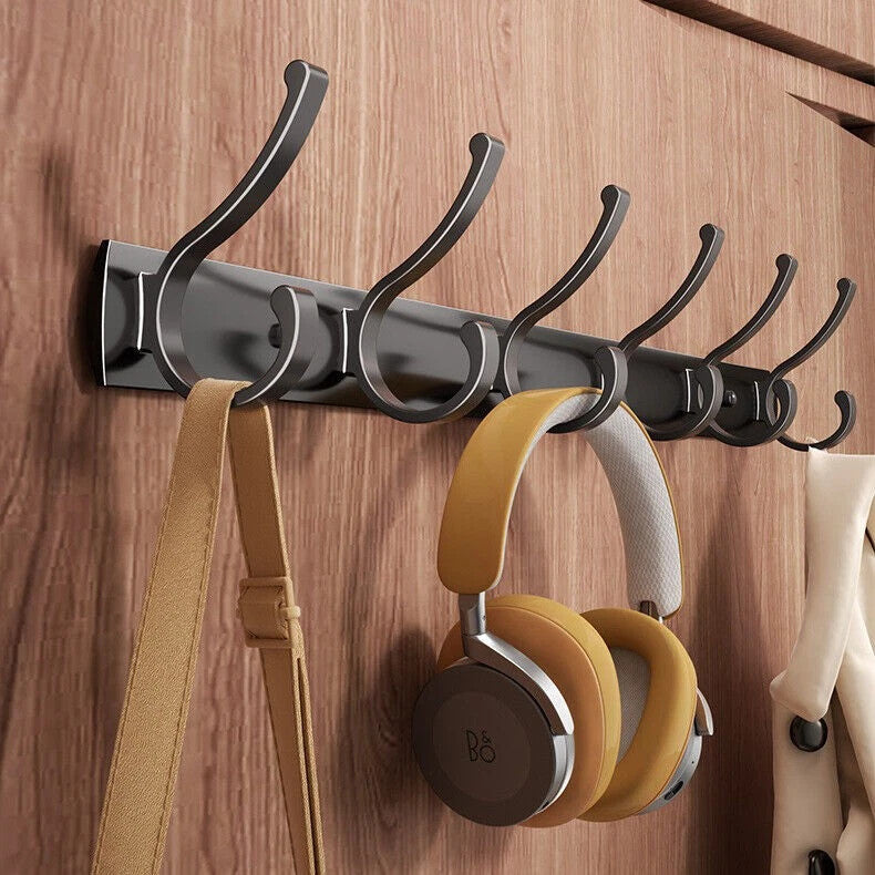 [vendor] 12 Hooks Aluminum Key Coat Clothes Door Holder Rack Hook