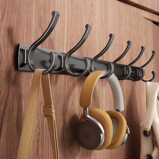 [vendor] 12 Hooks Aluminum Key Coat Clothes Door Holder Rack Hook