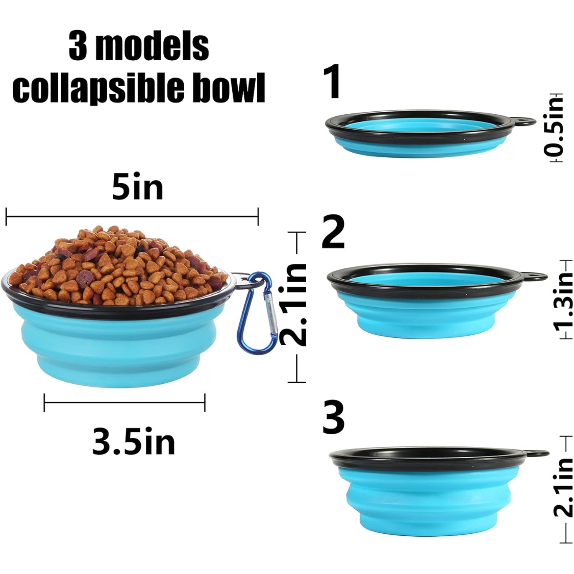 [vendor] Collapsible Bowl With Cover Lids,2 Pack Dog Travel Bowls Portable