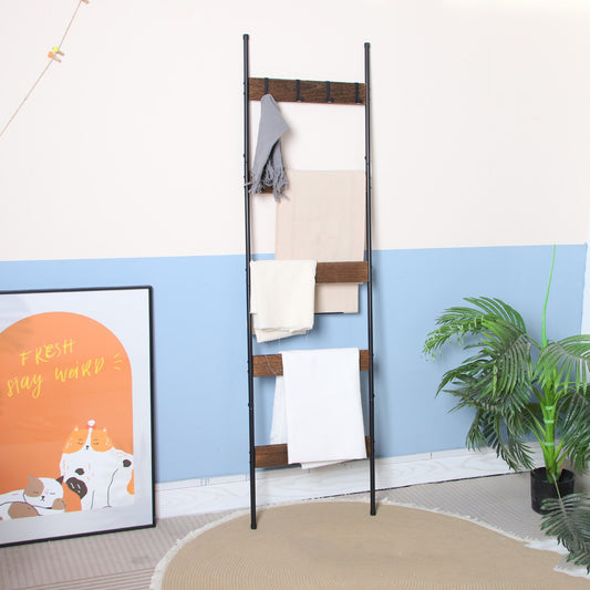 [vendor] Wooden Wall Towel Rack For Living Room Blanket Ladder