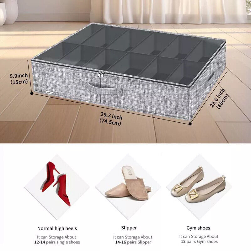 [vendor] Under Bed Shoe Box 12 Pairs Storage Organiser Closet