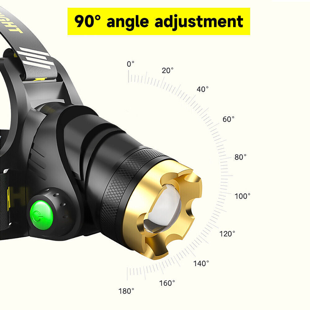 [vendor] LED Headlamp Rechargeable Head Torch Zoom Headlight Lamp