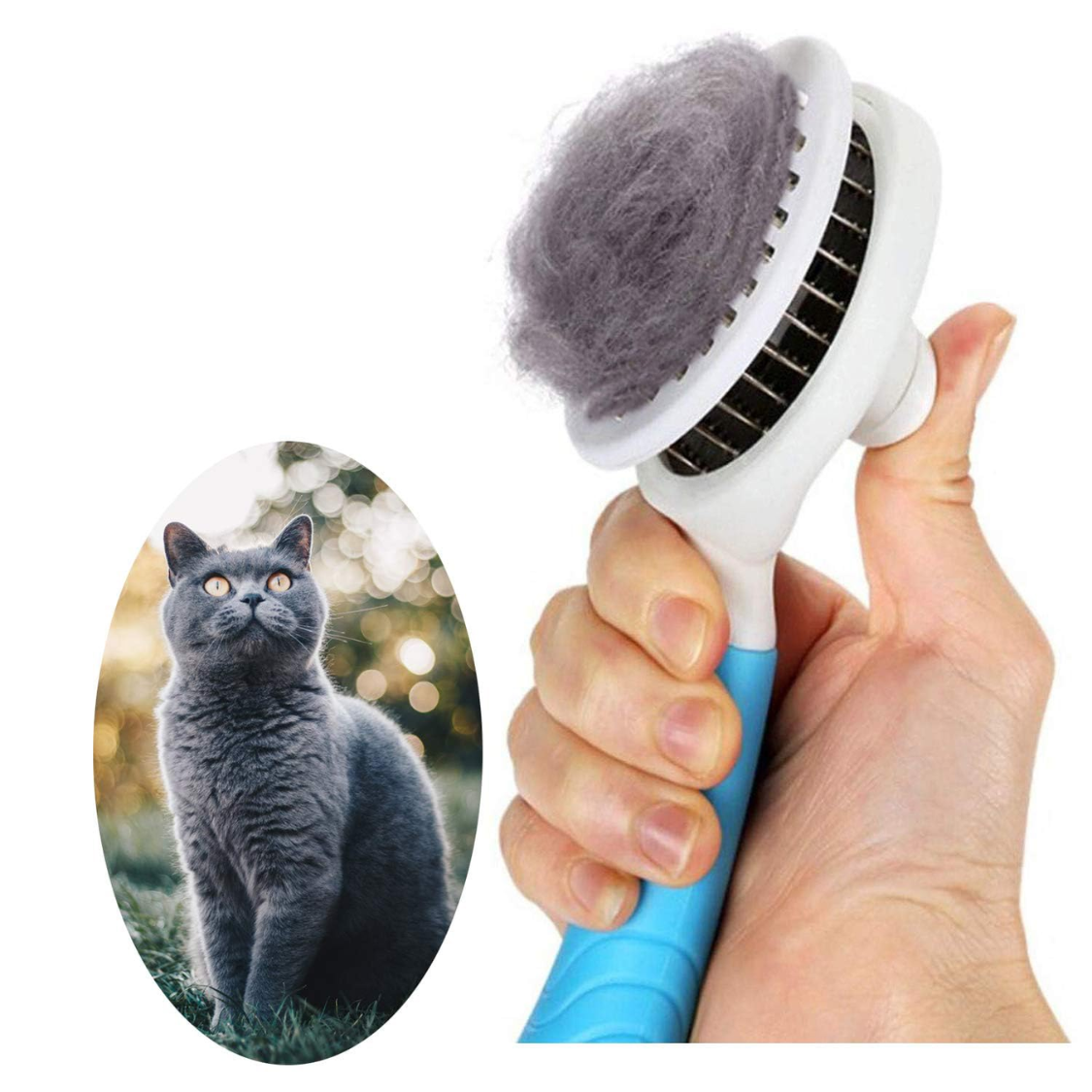 [vendor] Self Cleaning Slicker Brush - Cat Brush Skin-Friendly Deshedding