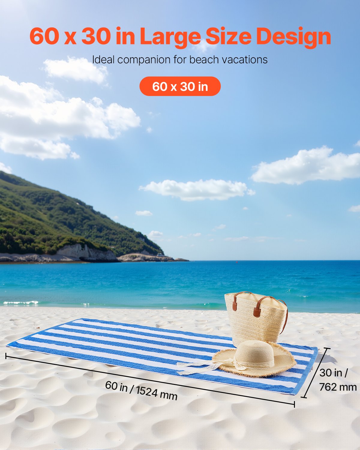 [vendor] Beach Towel 4 Pack Large Pool Towel 30 X 60 In