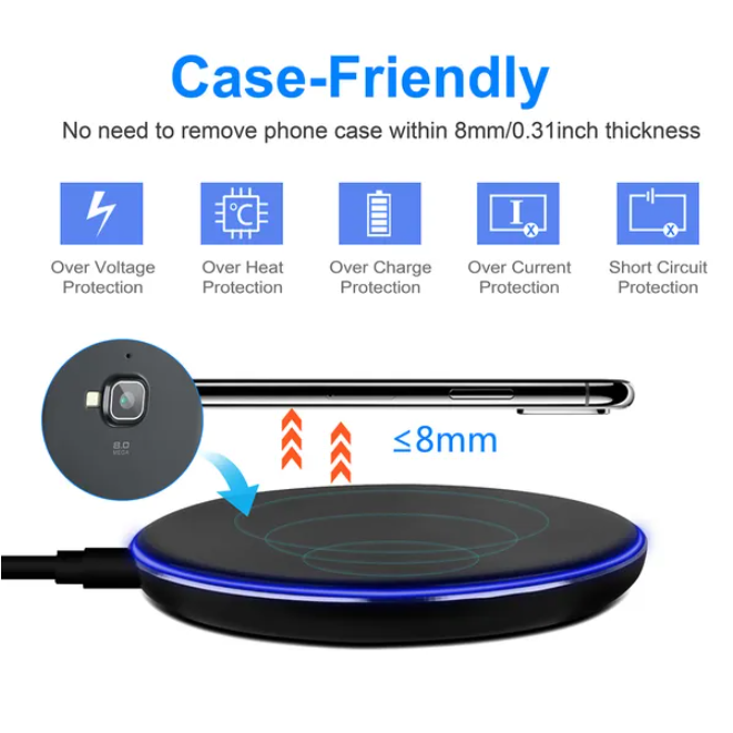 [vendor] Wireless Charger Qi Certified Ultra Slim 5W Charging Pad