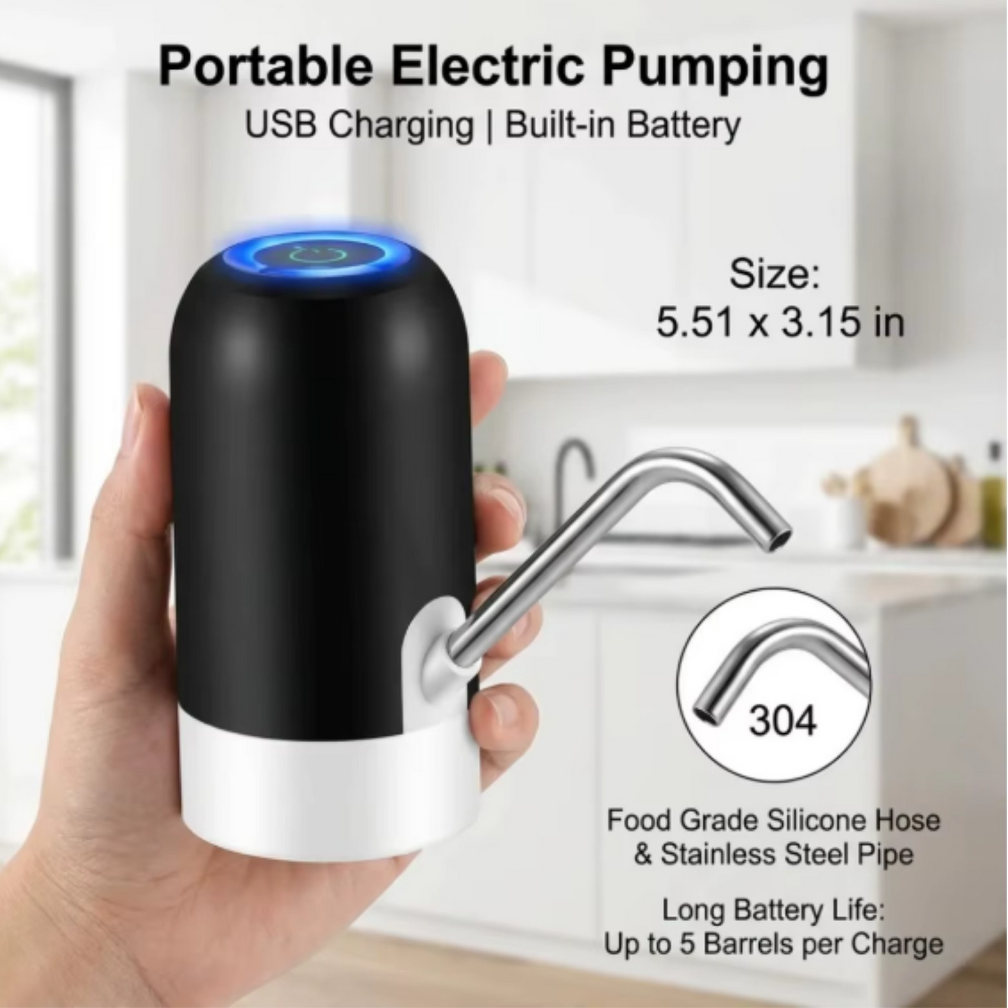 [vendor] Electric Water Bottle USB Rechargeable Automatic