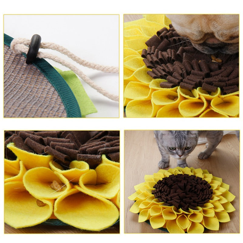 [vendor] Non Slip Dog Sniffing Snuffle Mat Washable Sunflower Slow Feeding