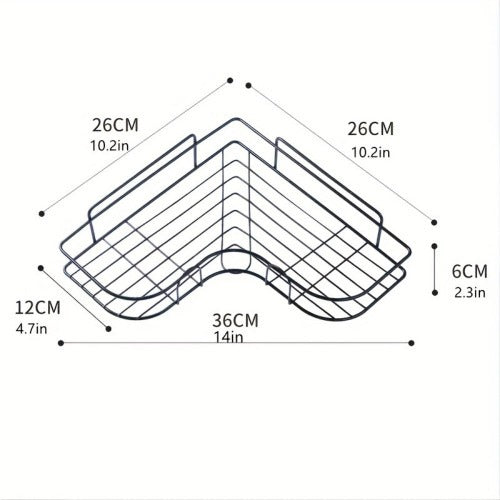[vendor] 1pc Wall Mounted Bathroom Shelf, Shower Caddy Rack, No