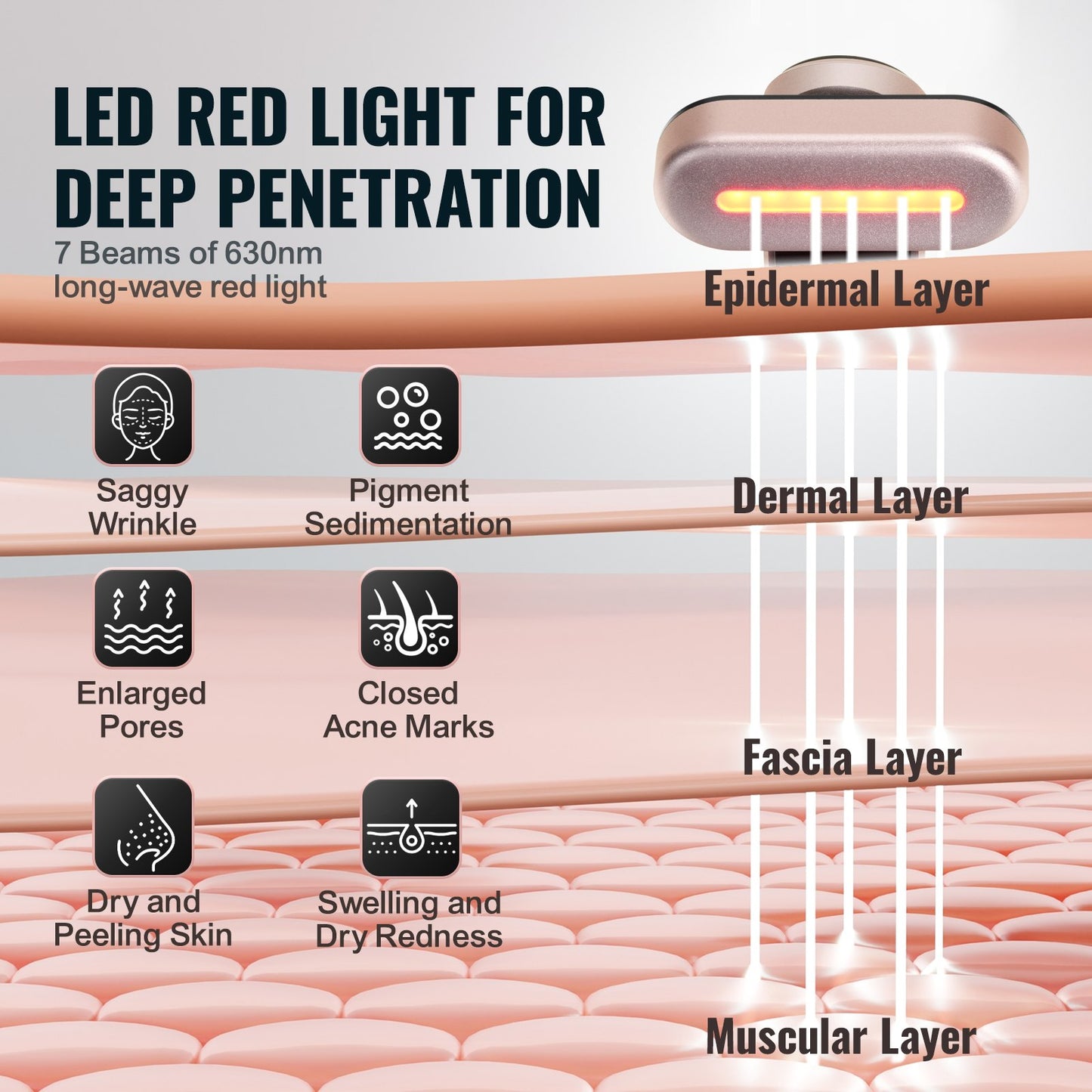 [vendor] Red Light Therapy Wand For Face And Neck, 3-in-1 LED