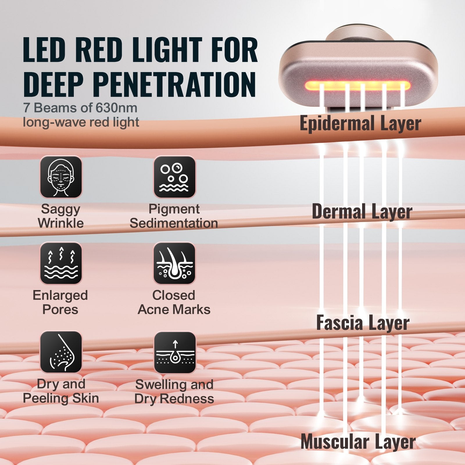 [vendor] Red Light Therapy Wand For Face And Neck, 3-in-1 LED