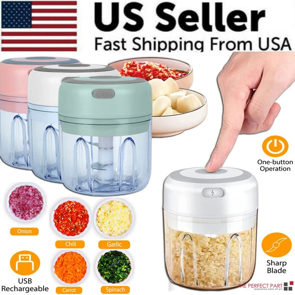 [vendor] Electric 300ML Garlic Press Chopper Chili Onion Fruits