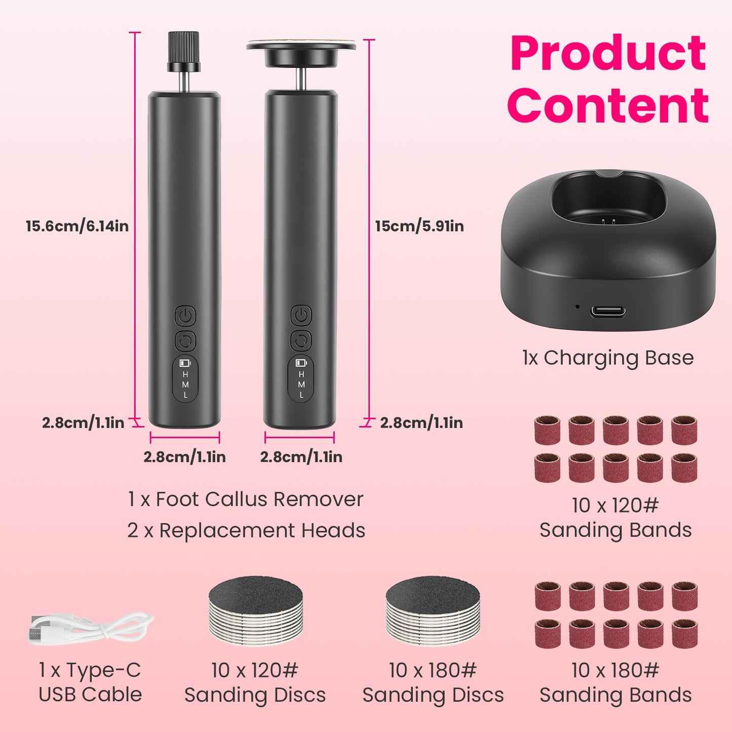[vendor] 2 In 1 Electric Foot Callus Remover Nail Grinder Feet