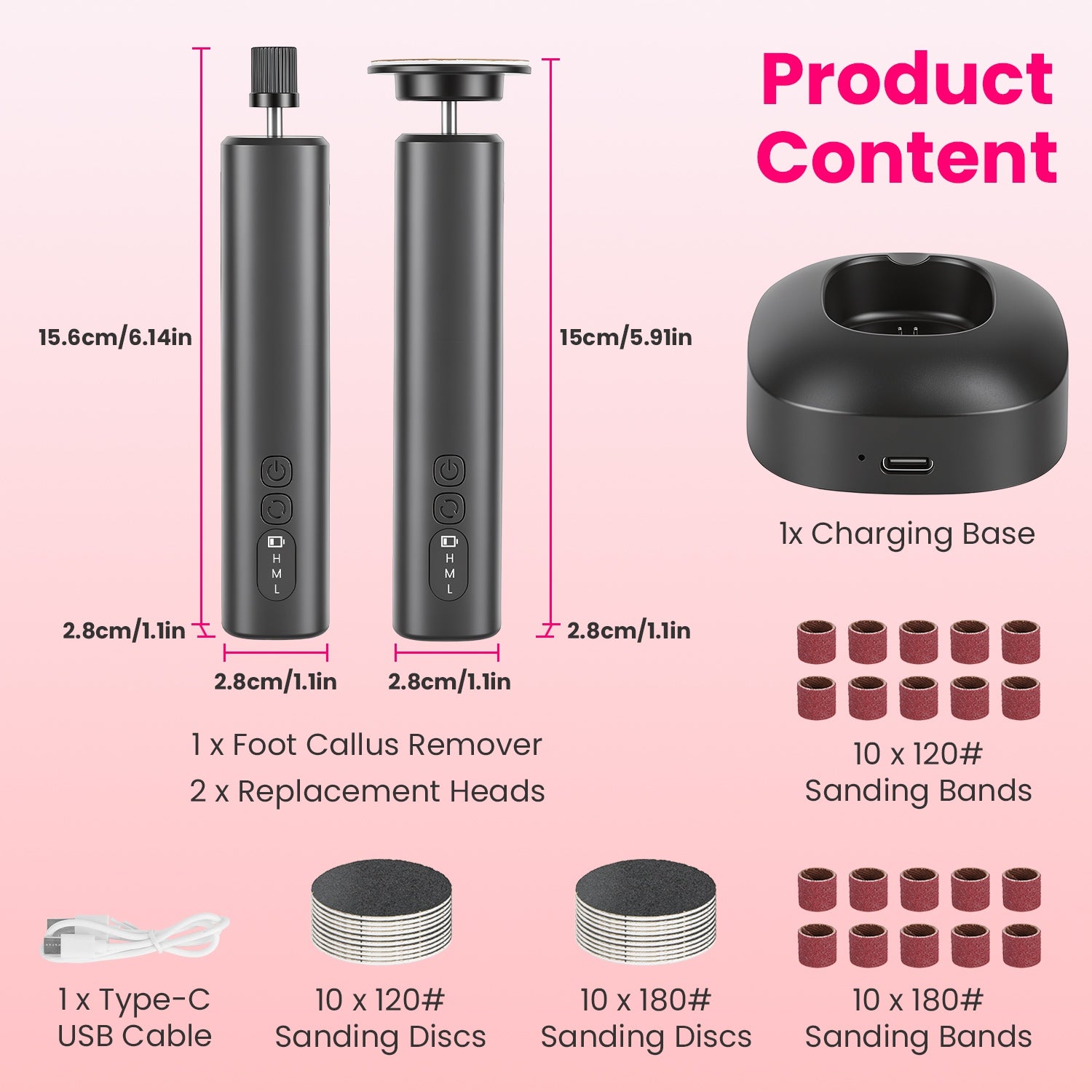 [vendor] 2 In 1 Electric Foot Callus Remover Nail Grinder Feet