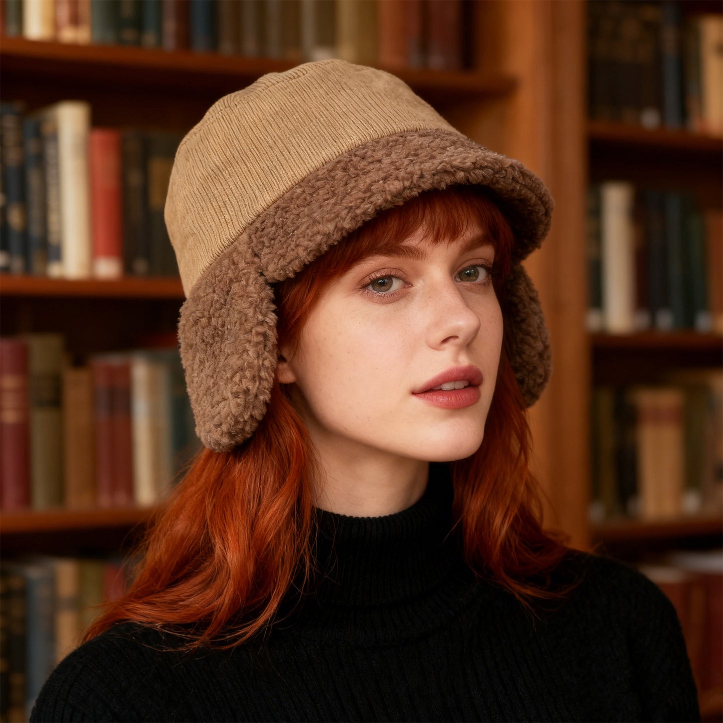 [vendor] Fashion Winter Bucket Hat-Dark Coffe