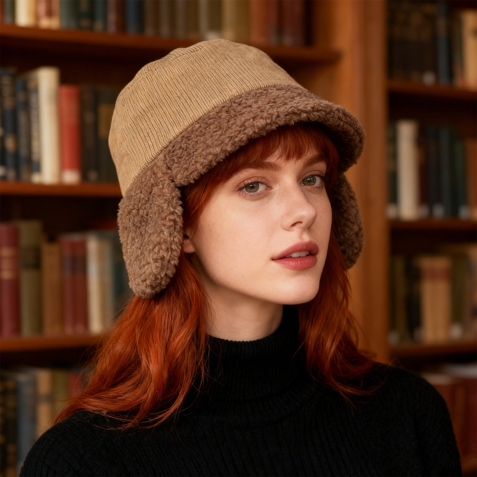 [vendor] Fashion Winter Bucket Hat-Dark Coffe