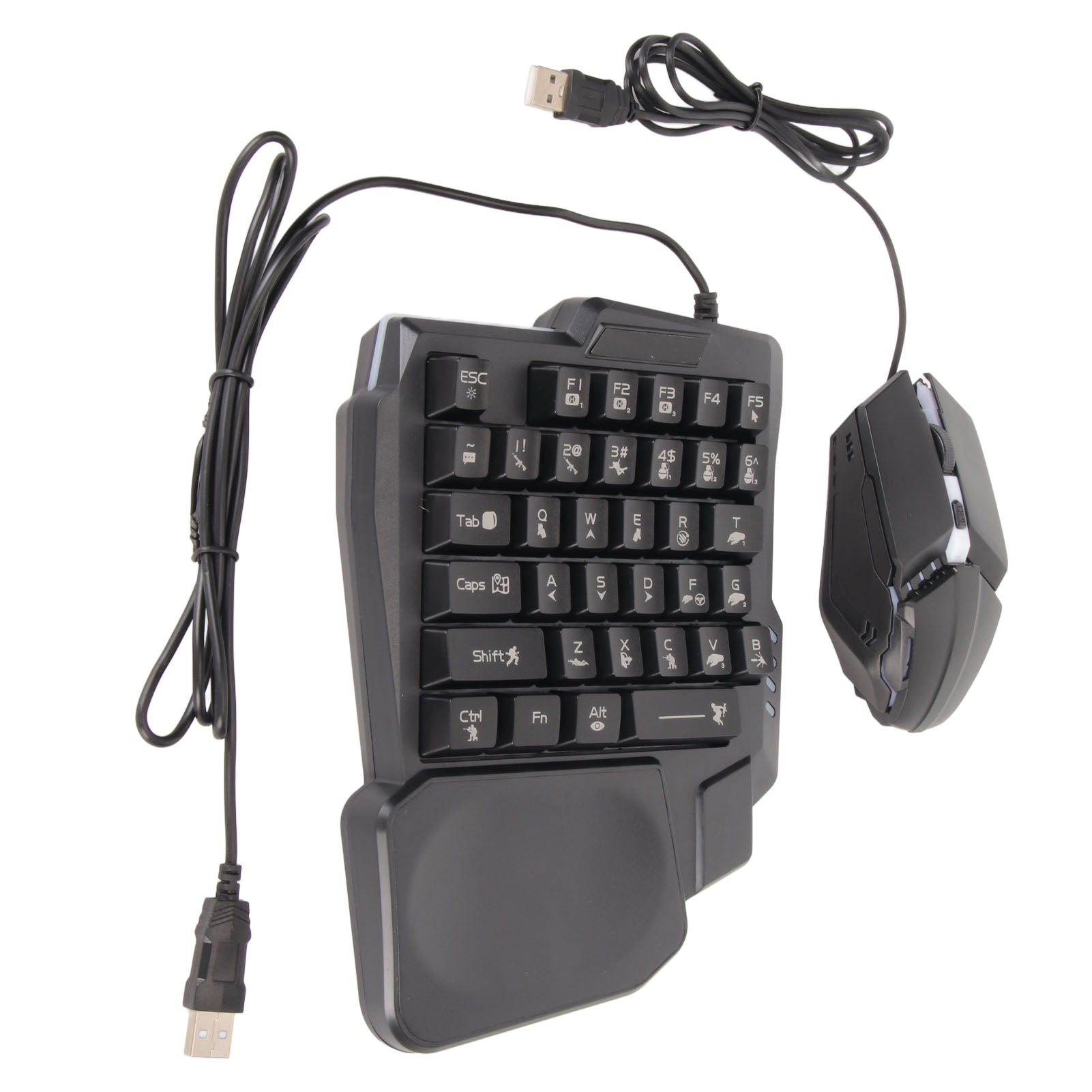 [vendor] Half Hand Gaming Keyboard And Mouse Combo Wired Gaming