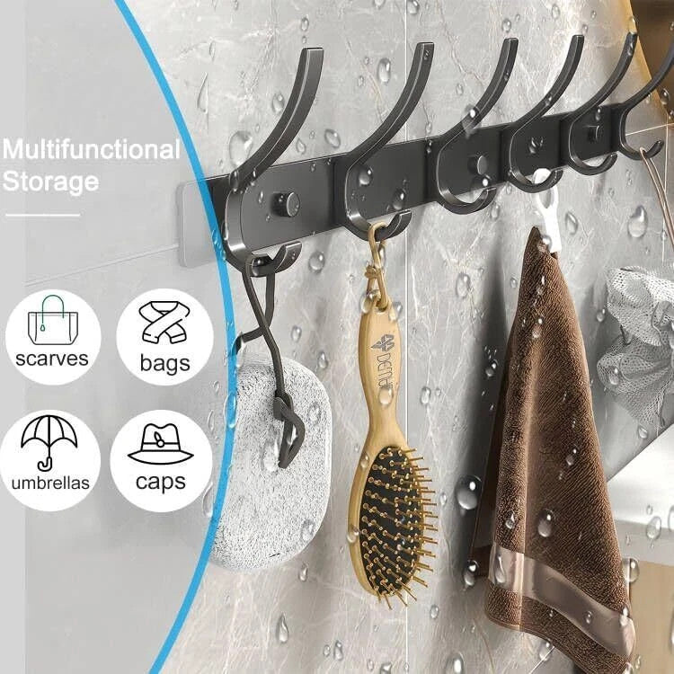[vendor] 12 Hooks Aluminum Key Coat Clothes Door Holder Rack Hook